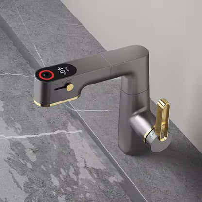 Boelon Solid Brass Digital Basin Faucet with Pull-Out Nozzle