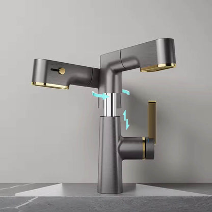 Boelon Solid Brass Digital Basin Faucet with Pull-Out Nozzle