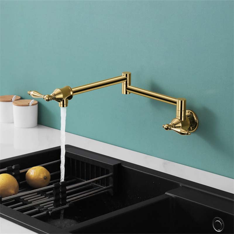 Boelon Solid Brass Folding Wall-Mounted Single Cold Kitchen Faucet
