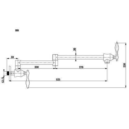 Boelon Solid Brass Folding Wall-Mounted Single Cold Kitchen Faucet