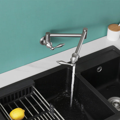 Boelon Solid Brass Folding Wall-Mounted Single Cold Kitchen Faucet
