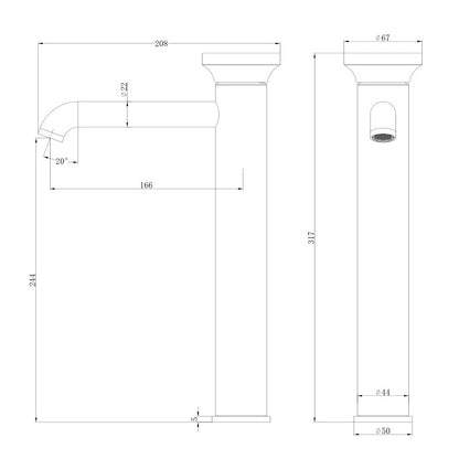 Boelon Solid Brass Tall Basin Mixer Faucet