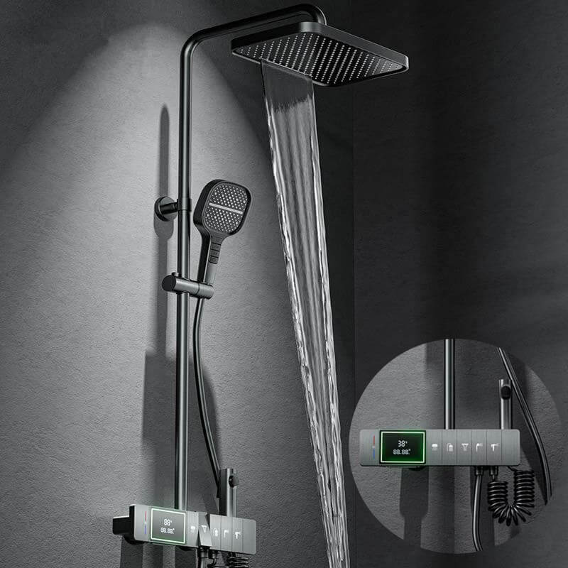 Shower Column with Multi-Mode Spray and Hydro-Powered LED Temperature ...